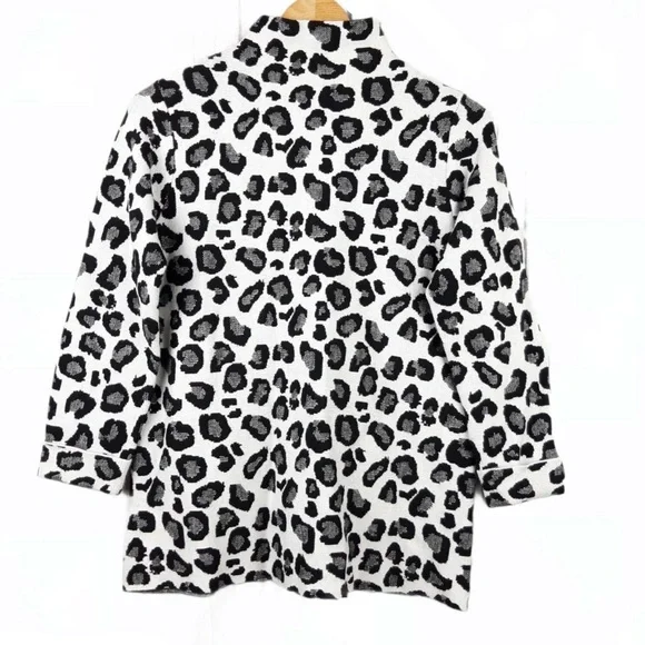 Leopard Print Mock Neck Sweater - Picture 2 of 6